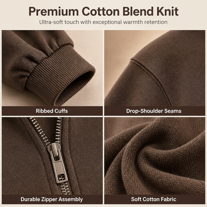 Women's Casual Soft Knit Two-Piece Lounge Set with Hooded Zip-Up Sweatshirt and Wide-Leg Pants