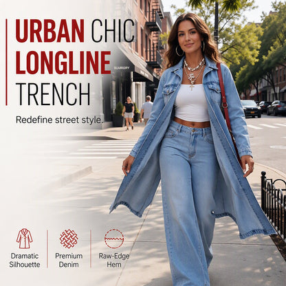 Hot Sale 50% OFF💖Women's Chic Long Denim Jacket