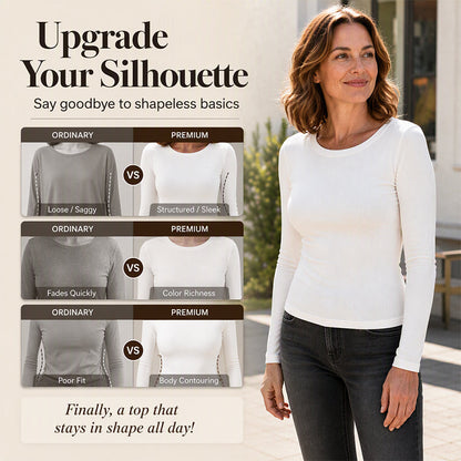 🧶 Ribbed Texture, Easy Everyday Fit | Women's Classic Crew-Neck Knit Top🧥