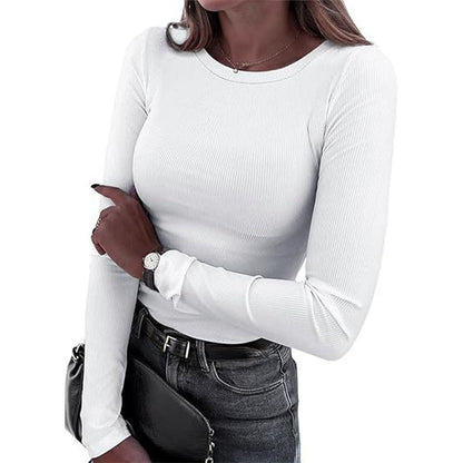 🧶 Ribbed Texture, Easy Everyday Fit | Women's Classic Crew-Neck Knit Top🧥
