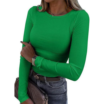 🧶 Ribbed Texture, Easy Everyday Fit | Women's Classic Crew-Neck Knit Top🧥