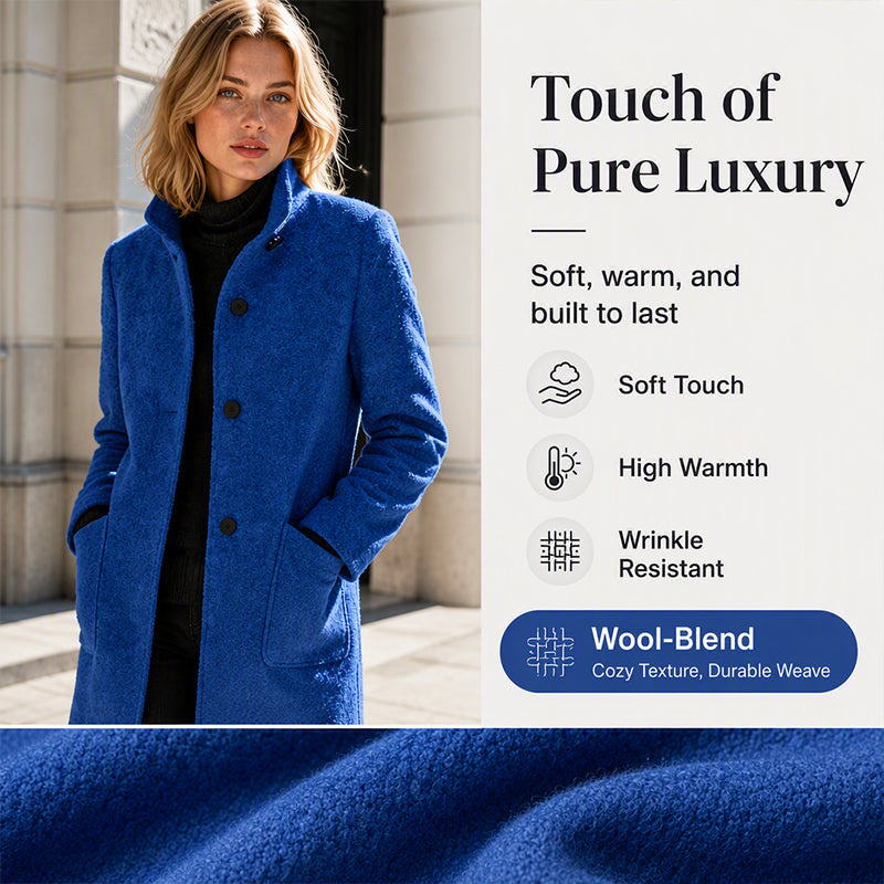 🧥Women's Vintage Stand Collar Woolen Coat