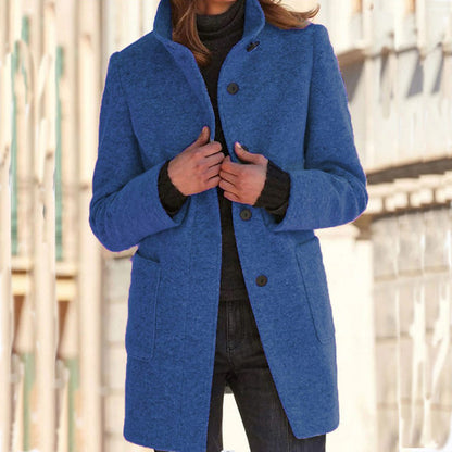 🧥Women's Vintage Stand Collar Woolen Coat