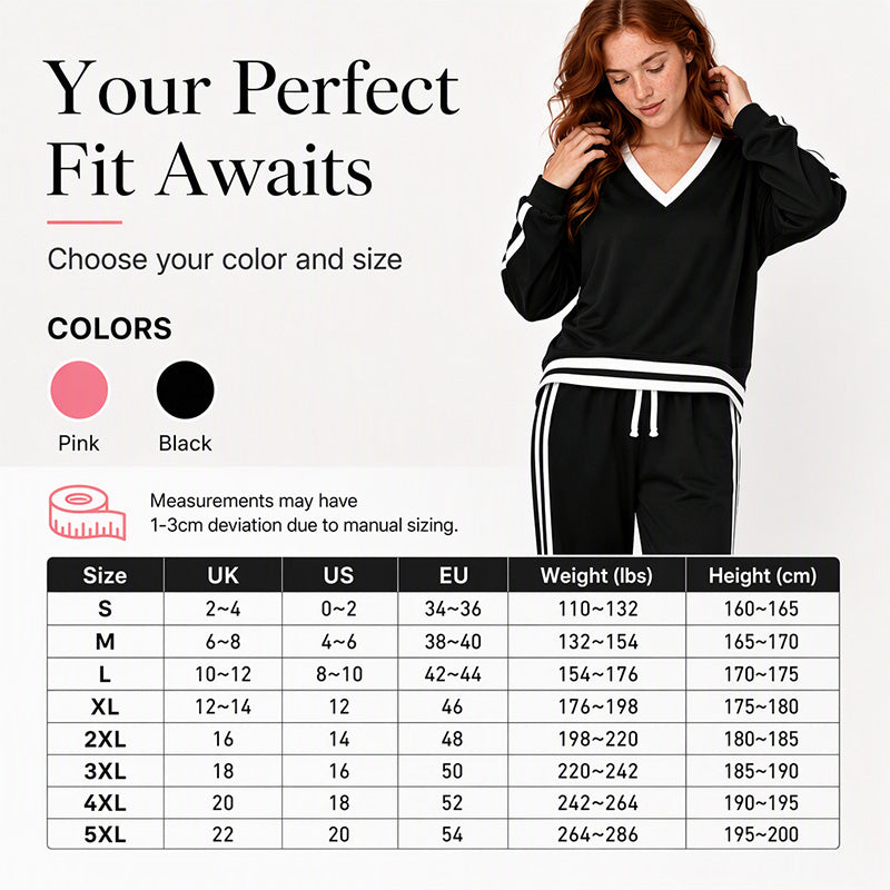 Women's V-Neck Pullover & Wide-Leg Pants Set