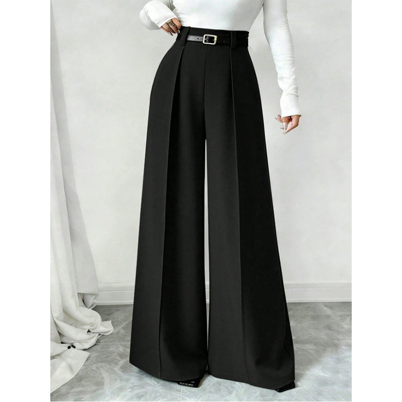 💼 Polished from Work to Weekend | Women's High-Waist Drape Wide-Leg Pants