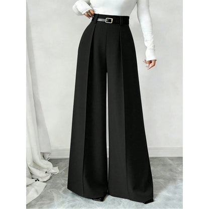 💼 Polished from Work to Weekend | Women's High-Waist Drape Wide-Leg Pants