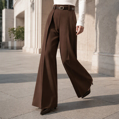 💼 Polished from Work to Weekend | Women's High-Waist Drape Wide-Leg Pants