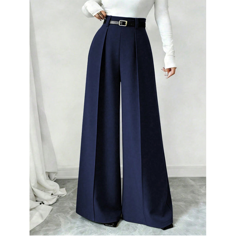💼 Polished from Work to Weekend | Women's High-Waist Drape Wide-Leg Pants