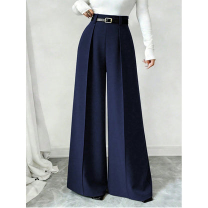 💼 Polished from Work to Weekend | Women's High-Waist Drape Wide-Leg Pants