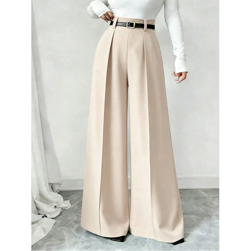 💼 Polished from Work to Weekend | Women's High-Waist Drape Wide-Leg Pants