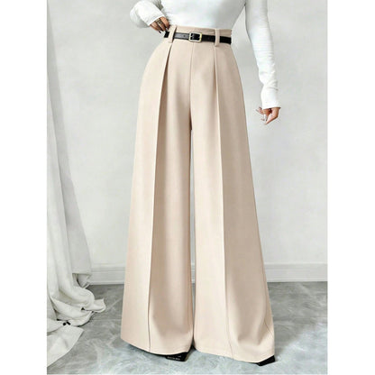 💼 Polished from Work to Weekend | Women's High-Waist Drape Wide-Leg Pants