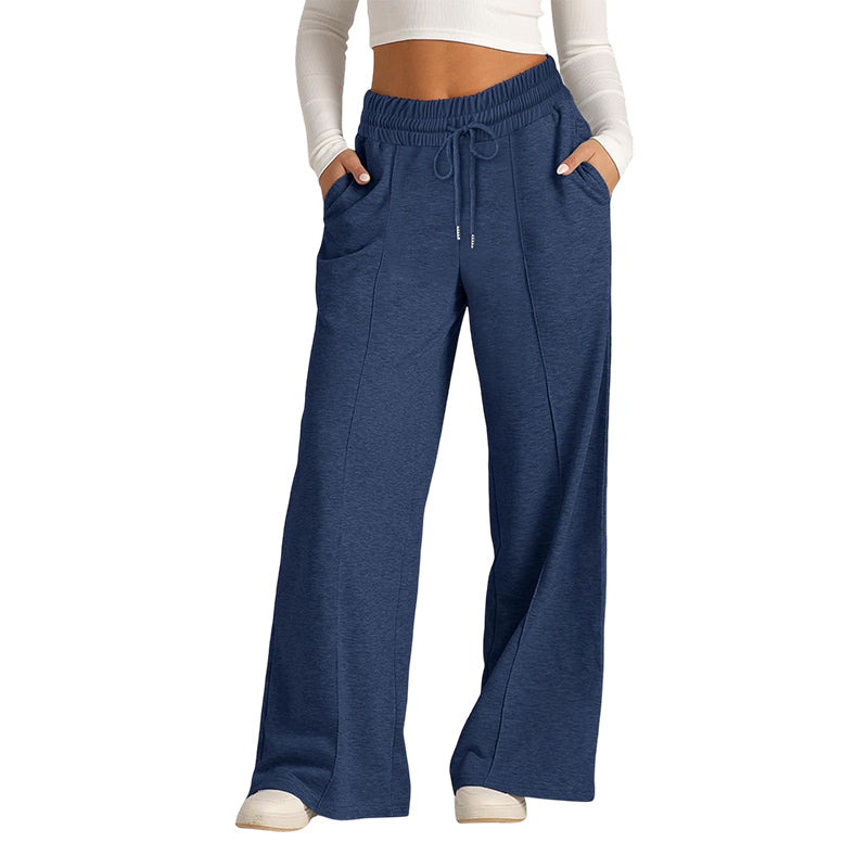 ✨ Effortless Wide-Leg Style | Women’s High-Waist Drawstring Pants
