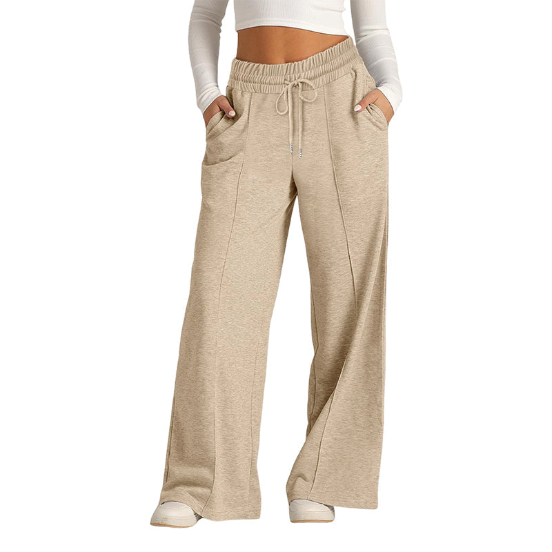 ✨ Effortless Wide-Leg Style | Women’s High-Waist Drawstring Pants