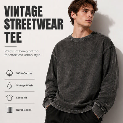Vintage Washed Long Sleeve T-Shirt🧥