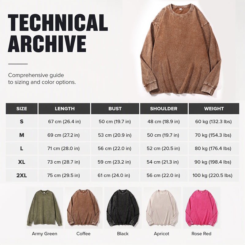 Vintage Washed Long Sleeve T-Shirt🧥