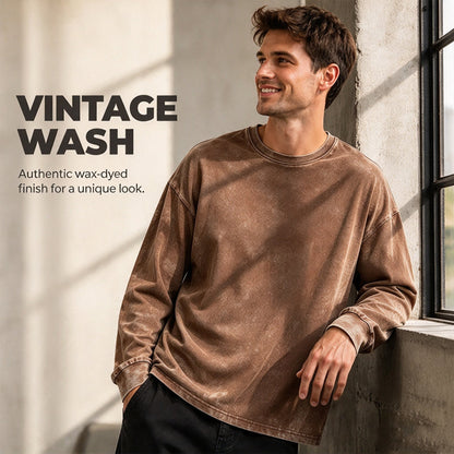 Vintage Washed Long Sleeve T-Shirt🧥