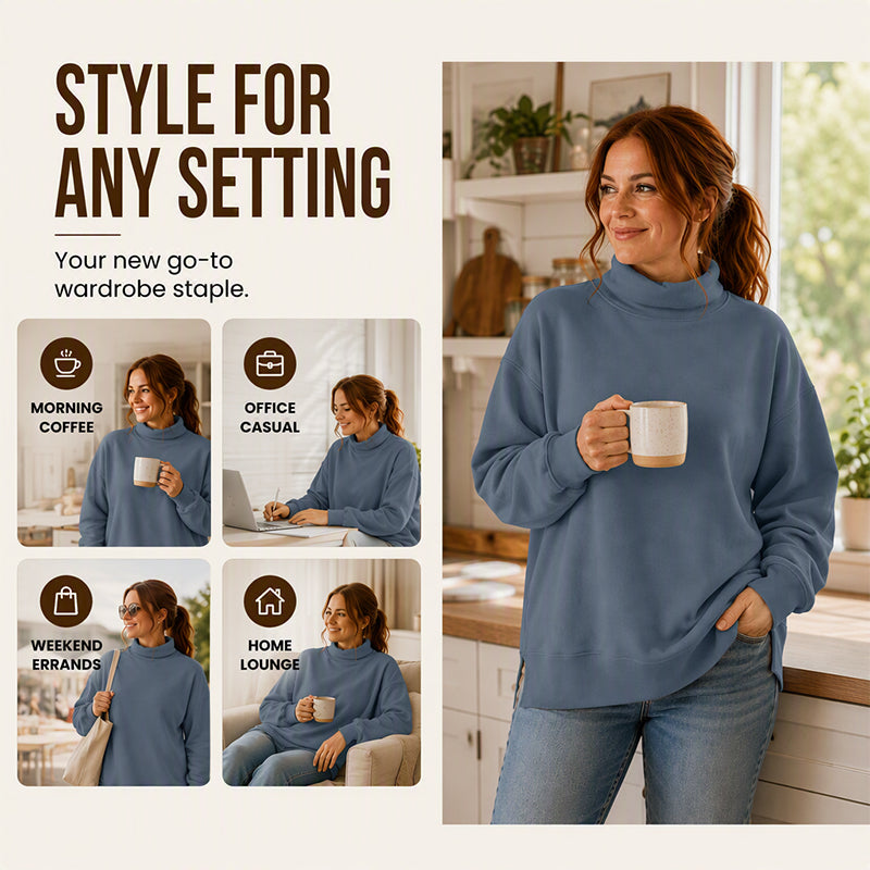 🧥Women's Casual Mock Neck Sweatshirt
