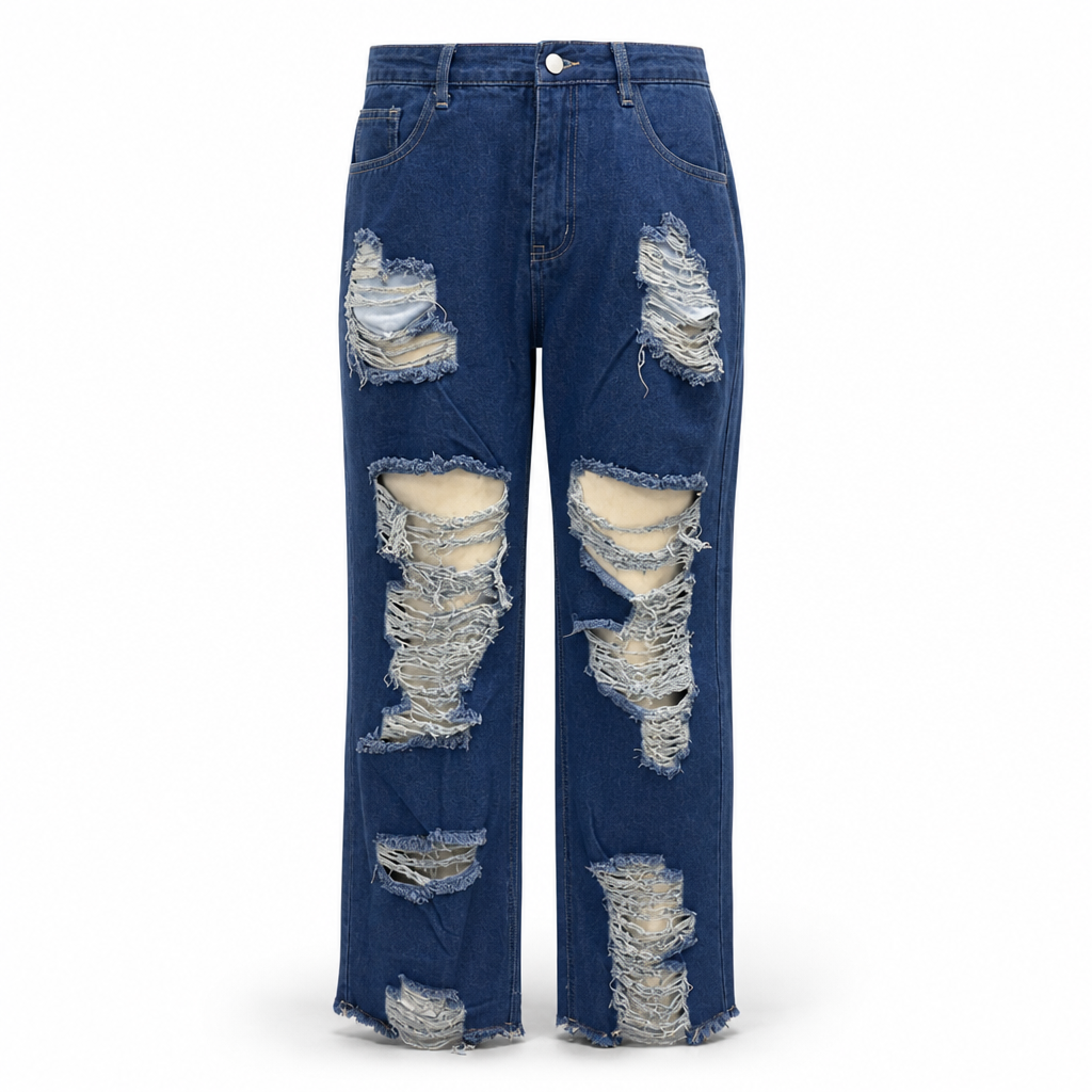 🌸Hot Sale 50% OFF💖Women's Distressed Ripped Straight Leg Denim Jeans