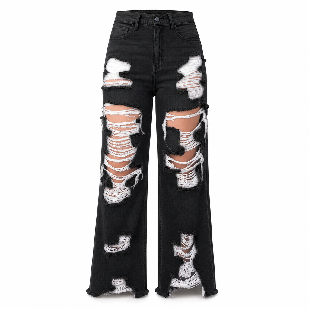 🌸Hot Sale 50% OFF💖Women's Distressed Ripped Straight Leg Denim Jeans