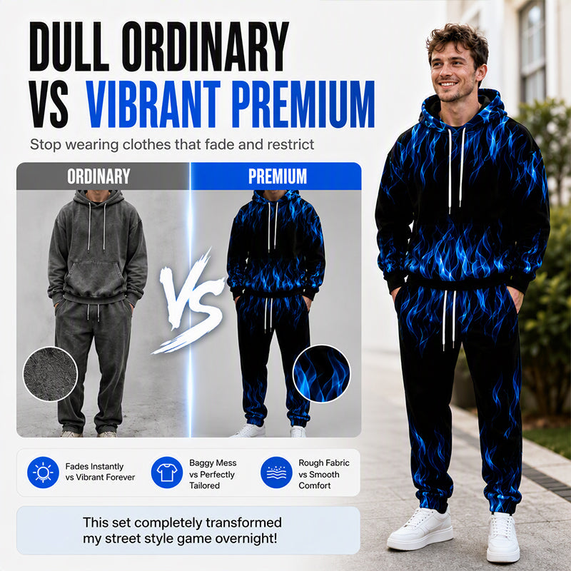 🖤Black Friday Sale:55% OFF🖤 🐅Men's Printed Hoodie & Sweatpants Set