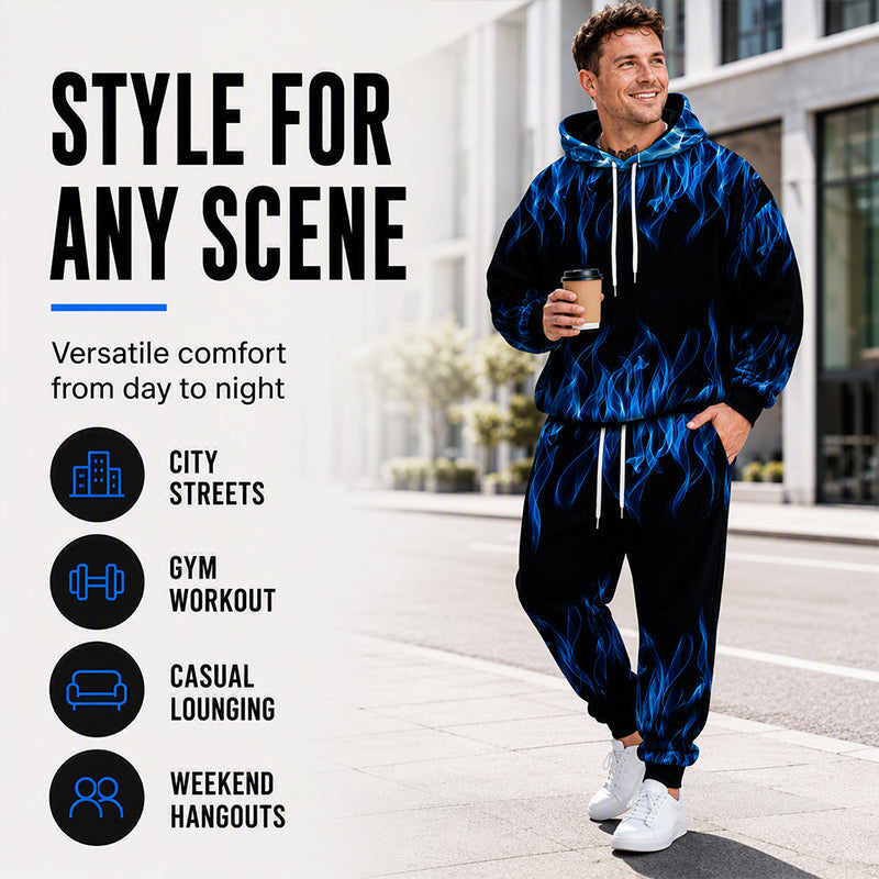 🖤Black Friday Sale:55% OFF🖤 🐅Men's Printed Hoodie & Sweatpants Set