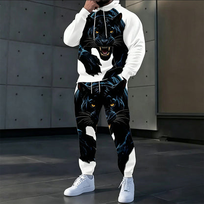 🖤Black Friday Sale:55% OFF🖤 🐅Men's Printed Hoodie & Sweatpants Set