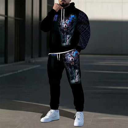 🖤Black Friday Sale:55% OFF🖤 🐅Men's Printed Hoodie & Sweatpants Set