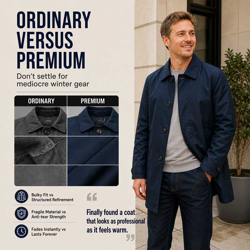 Men's Water-Resistant Padded Trench Coat