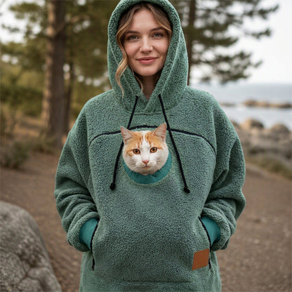 🧥Unisex Pet Carrier Plush Hooded Sweatshirt