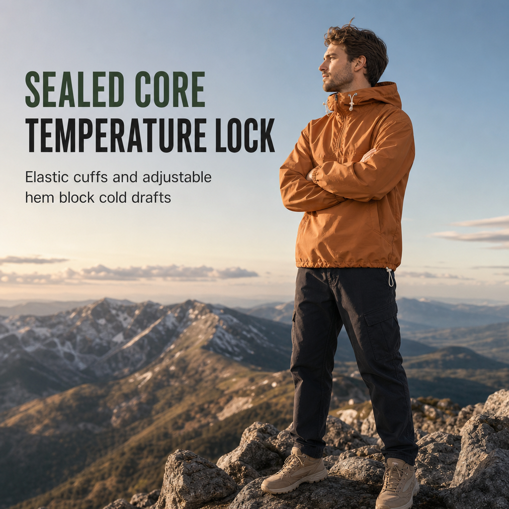 Outdoor Multi-Pocket Hooded Hiking Windbreaker Jacket