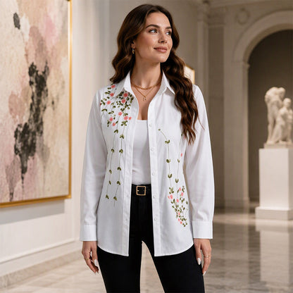 Women's Floral Printed Long Sleeve Shirt