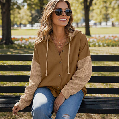 🧥Women's Casual Patchwork Hooded Jacket