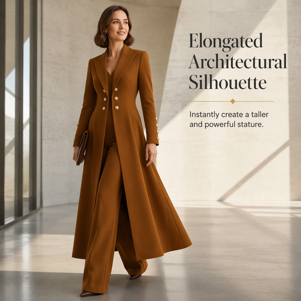 ✨ Women's Double-Breasted Long Knit Coat & Straight-Leg Pants Set – Flattering Tailored Silhouette, Chic Gold-Tone Buttons & Sophisticated Style for Effortless Fall & Winter Outfits! 💕