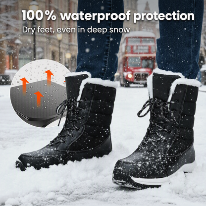 Women's Waterproof Plush-Lined Mid-Calf Snow Boots