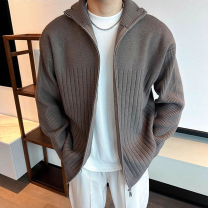 🧥Men's Full-Zip Ribbed Knit Cardigan Sweater