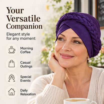 Women's Elegant Double-Braid Turban Caps