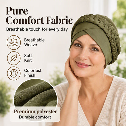 Women's Elegant Double-Braid Turban Caps