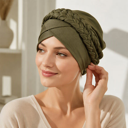 Women's Elegant Double-Braid Turban Caps