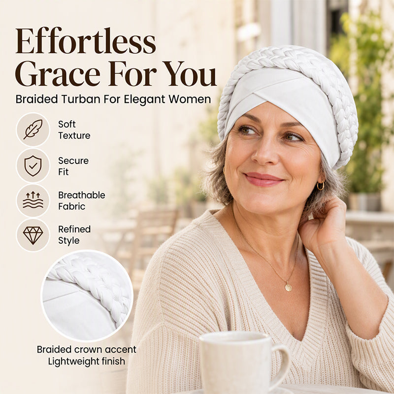 Women's Elegant Double-Braid Turban Caps