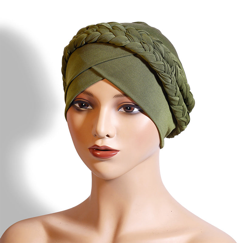 Women's Elegant Double-Braid Turban Caps