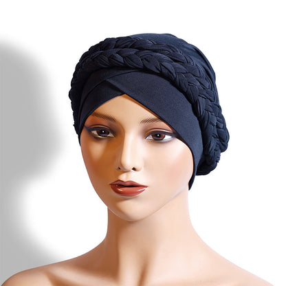 Women's Elegant Double-Braid Turban Caps