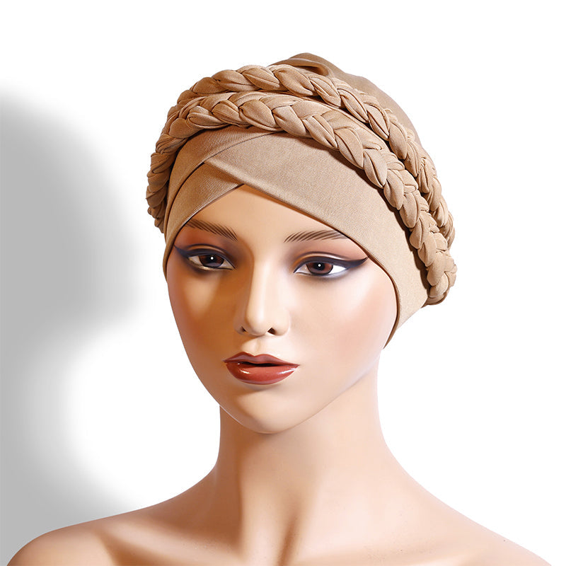 Women's Elegant Double-Braid Turban Caps