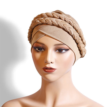 Women's Elegant Double-Braid Turban Caps