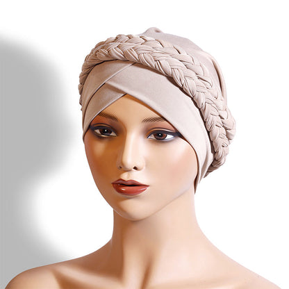 Women's Elegant Double-Braid Turban Caps