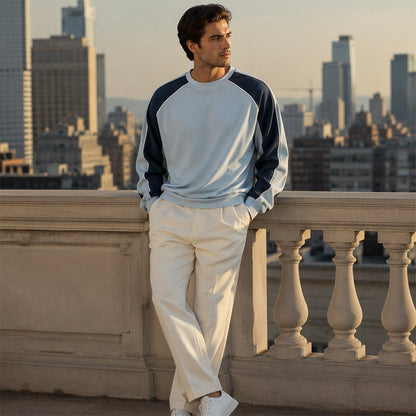 Men's Color-Block Loose-Fit Sweatshirt