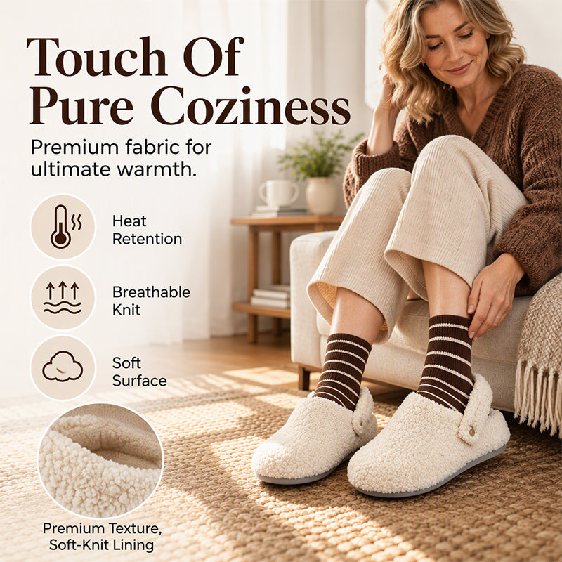 Women's Closed-Toe Faux Shearling Slippers