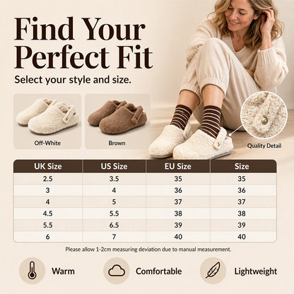 Women's Closed-Toe Faux Shearling Slippers