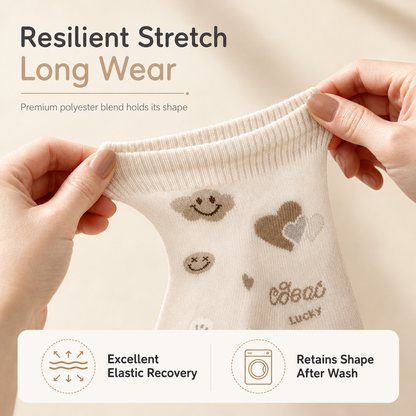 Women Cute Ankle Socks Breathable Thin Low Cut Socks Sweat Absorbing Non Slip Short Socks
