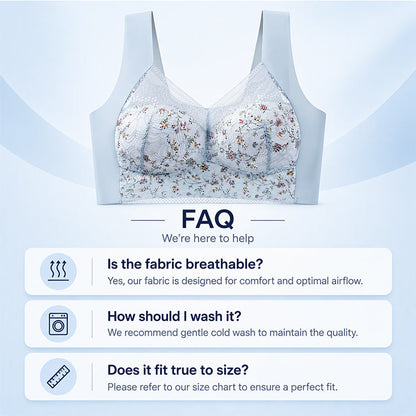 Women's Seamless Floral Lace Support Bra