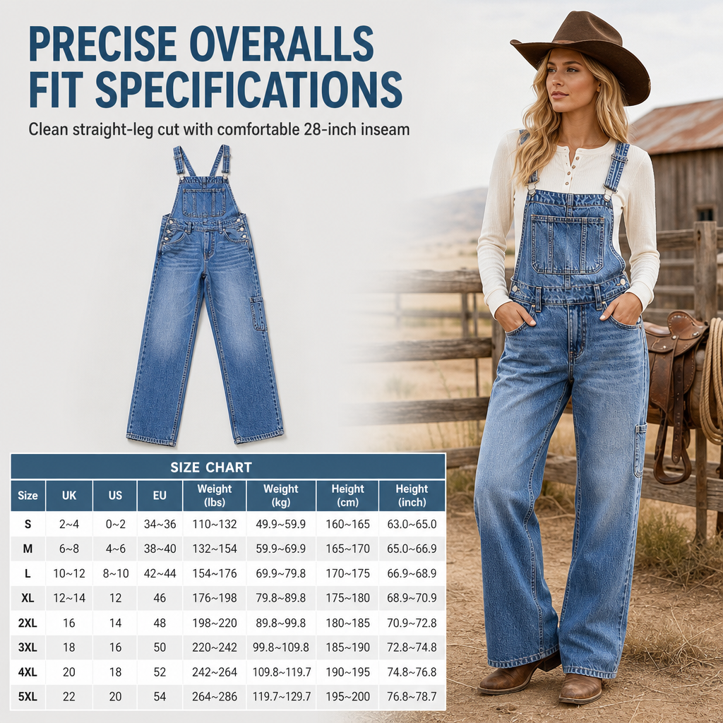 💖Black Friday Mega Deal – 50% off!💖 👖Women's Stretchy Denim Overalls Wide Leg Jumpsuit with Adjustable Straps